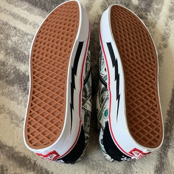 NEW Vans Mens 9.5 wide OTW Hundred Dollar Bills Customs Slip on Shoes sneakers - Picture 6 of 9